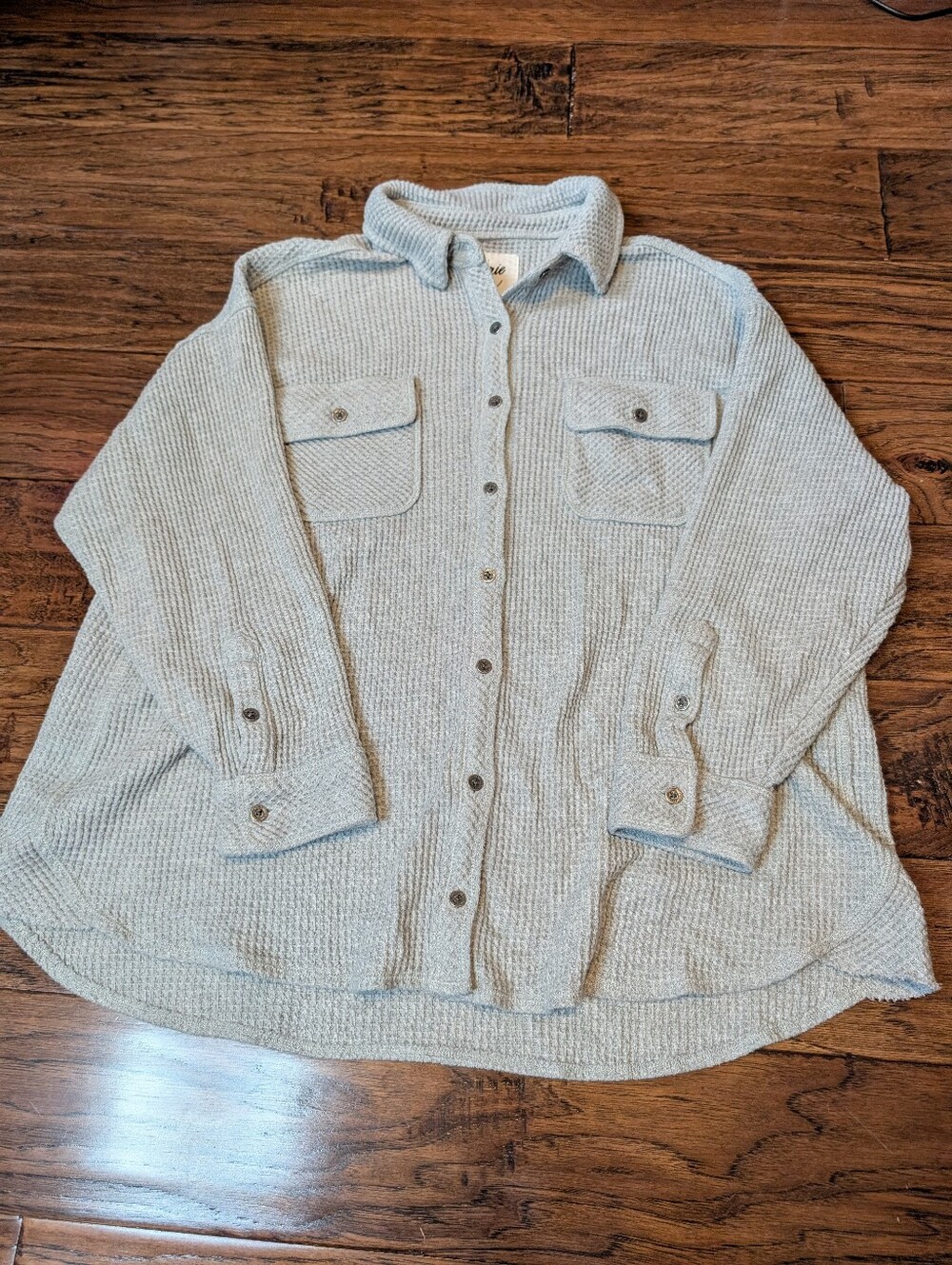 Aerie Waffle Knit Button Down Shirt Size Small